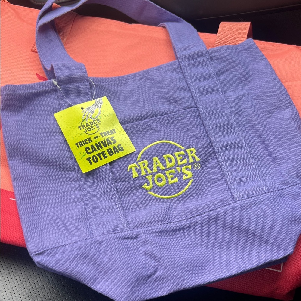 Trader Joe's Purple Canvas Tote Bag